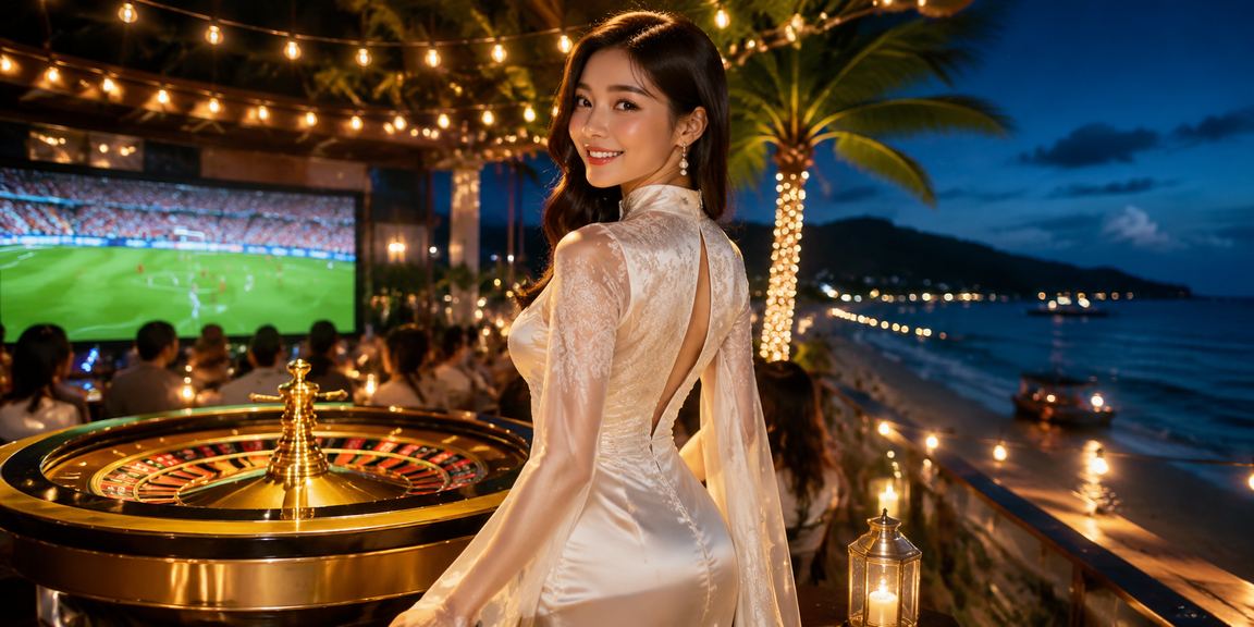 Cảnh chơi roulette ở Phú Quốc với trang phục áo dài